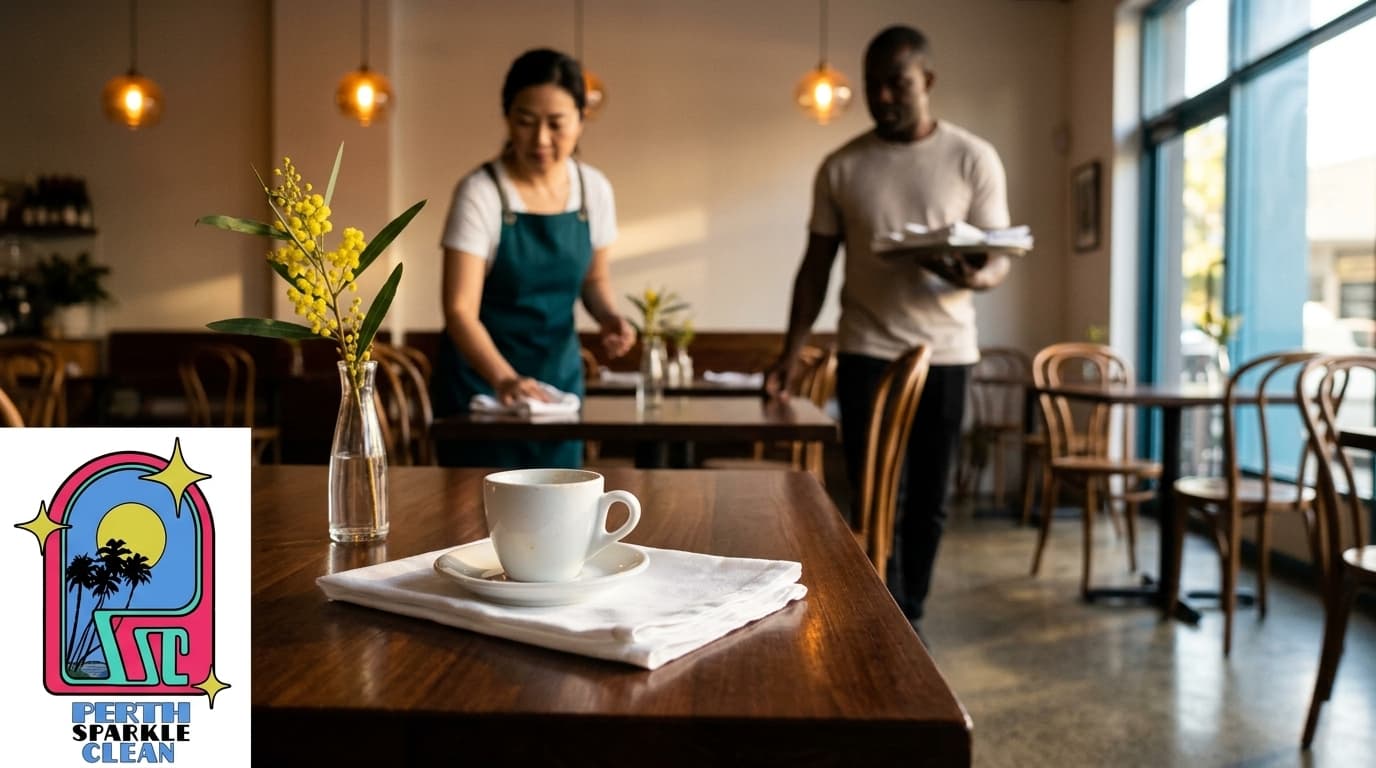 Clean restaurant dining area prepared for service in Perth